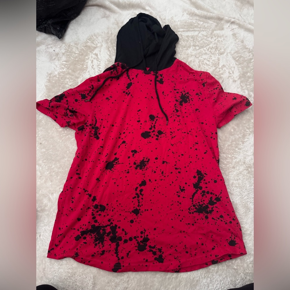 Carbon Red and Black Splatter Hoodie
